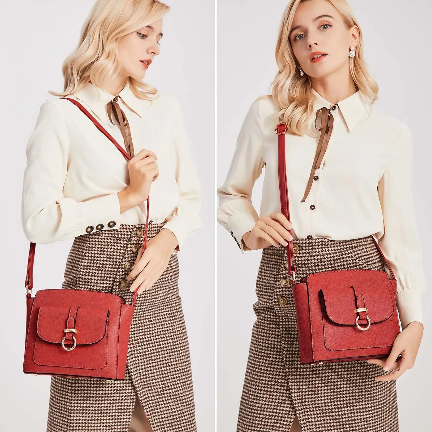LA TERRE Lightweight Medium Crossbody Bags for Women, Small Crossbody Handbags Vegan Leather Shoulder Bag Purses