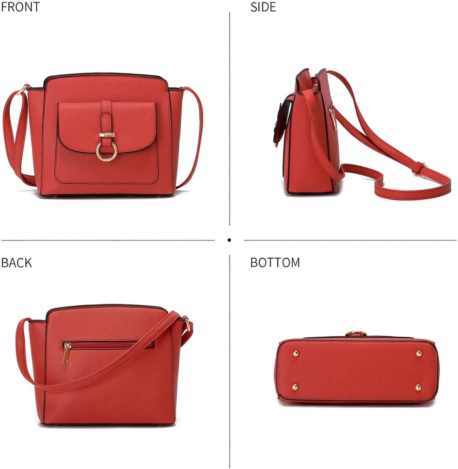 LA TERRE Lightweight Medium Crossbody Bags for Women, Small Crossbody Handbags Vegan Leather Shoulder Bag Purses