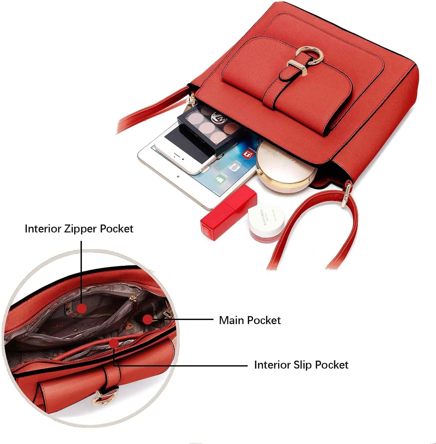 LA TERRE Lightweight Medium Crossbody Bags for Women, Small Crossbody Handbags Vegan Leather Shoulder Bag Purses
