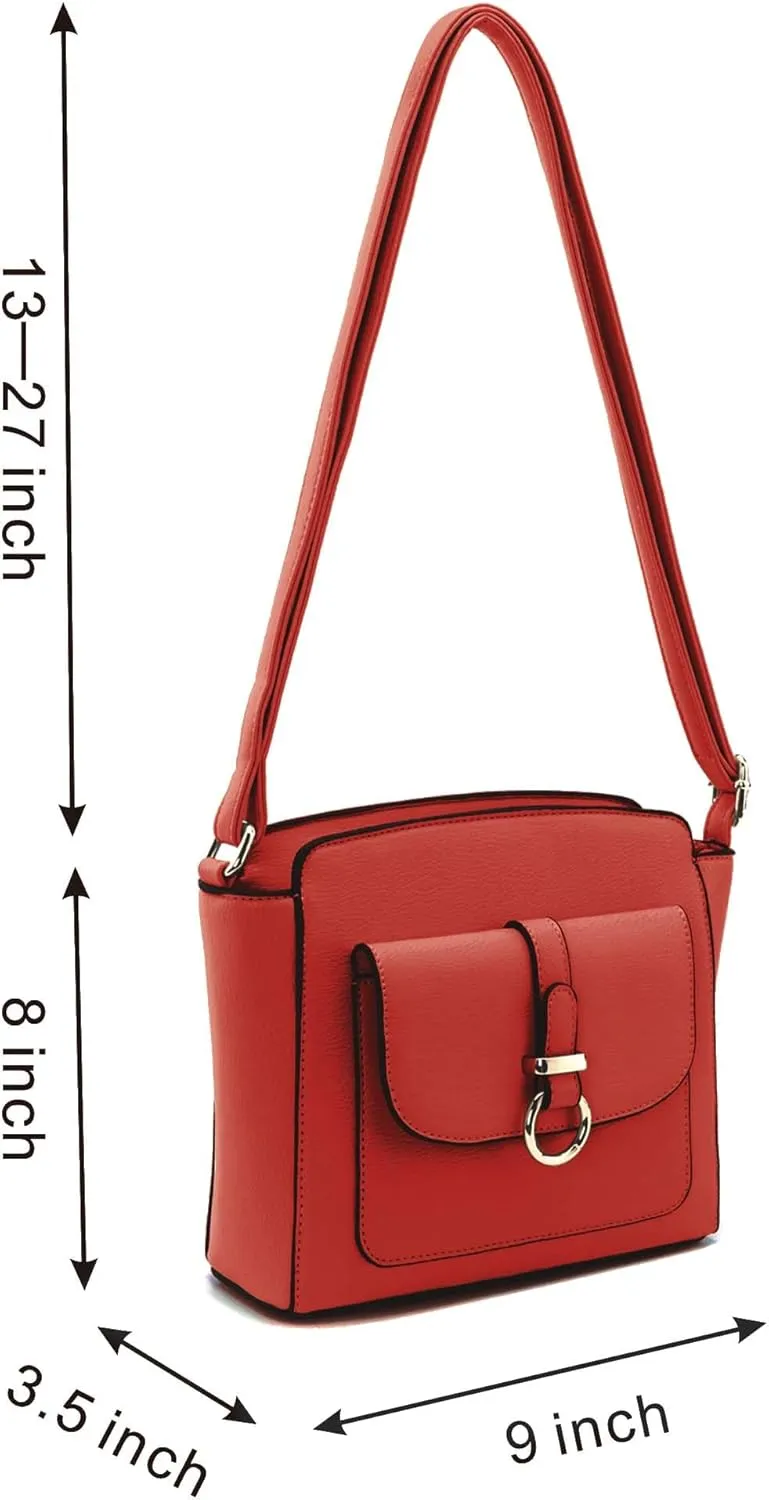 LA TERRE Lightweight Medium Crossbody Bags for Women, Small Crossbody Handbags Vegan Leather Shoulder Bag Purses