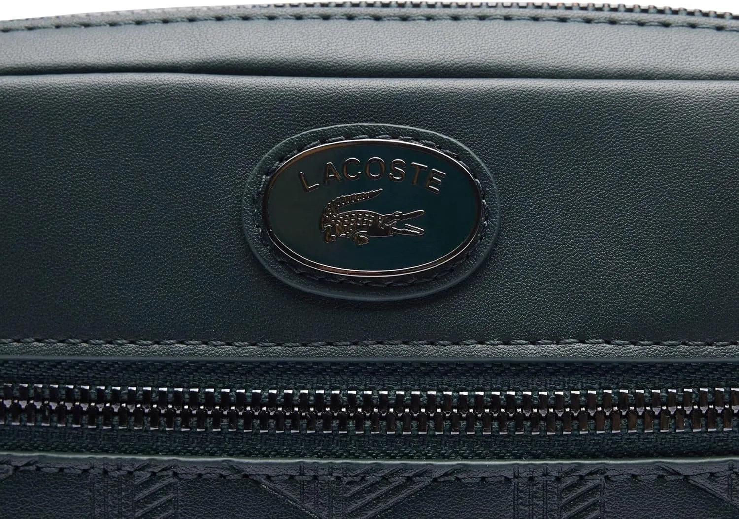 Lacoste Embossed Monogram Shoulder Bag, Dark Green, One Size