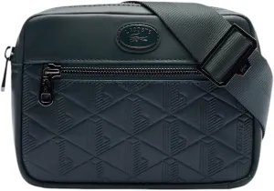 Lacoste Embossed Monogram Shoulder Bag, Dark Green, One Size