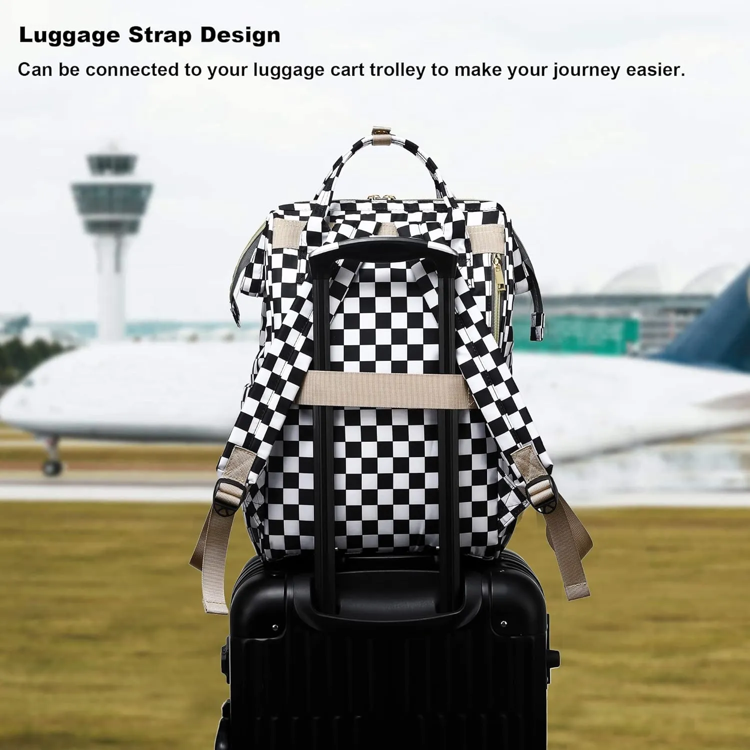 Laptop Backpack for Womens Girls, College Backpacks School Bag Bookbag 15.6 Inch Computer Backpack (Checkered)