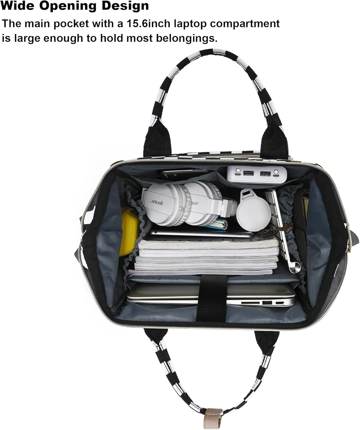 Laptop Backpack for Womens Girls, College Backpacks School Bag Bookbag 15.6 Inch Computer Backpack (Checkered)