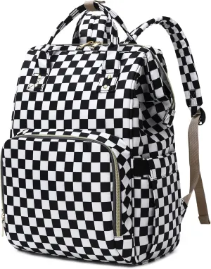 Laptop Backpack for Womens Girls, College Backpacks School Bag Bookbag 15.6 Inch Computer Backpack (Checkered)