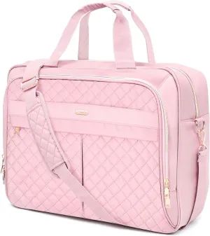 Laptop Bag for Women 17 Inch, Laptop Briefcase for Women, Large Computer Bag Messenger Work Office Travel Business Pink