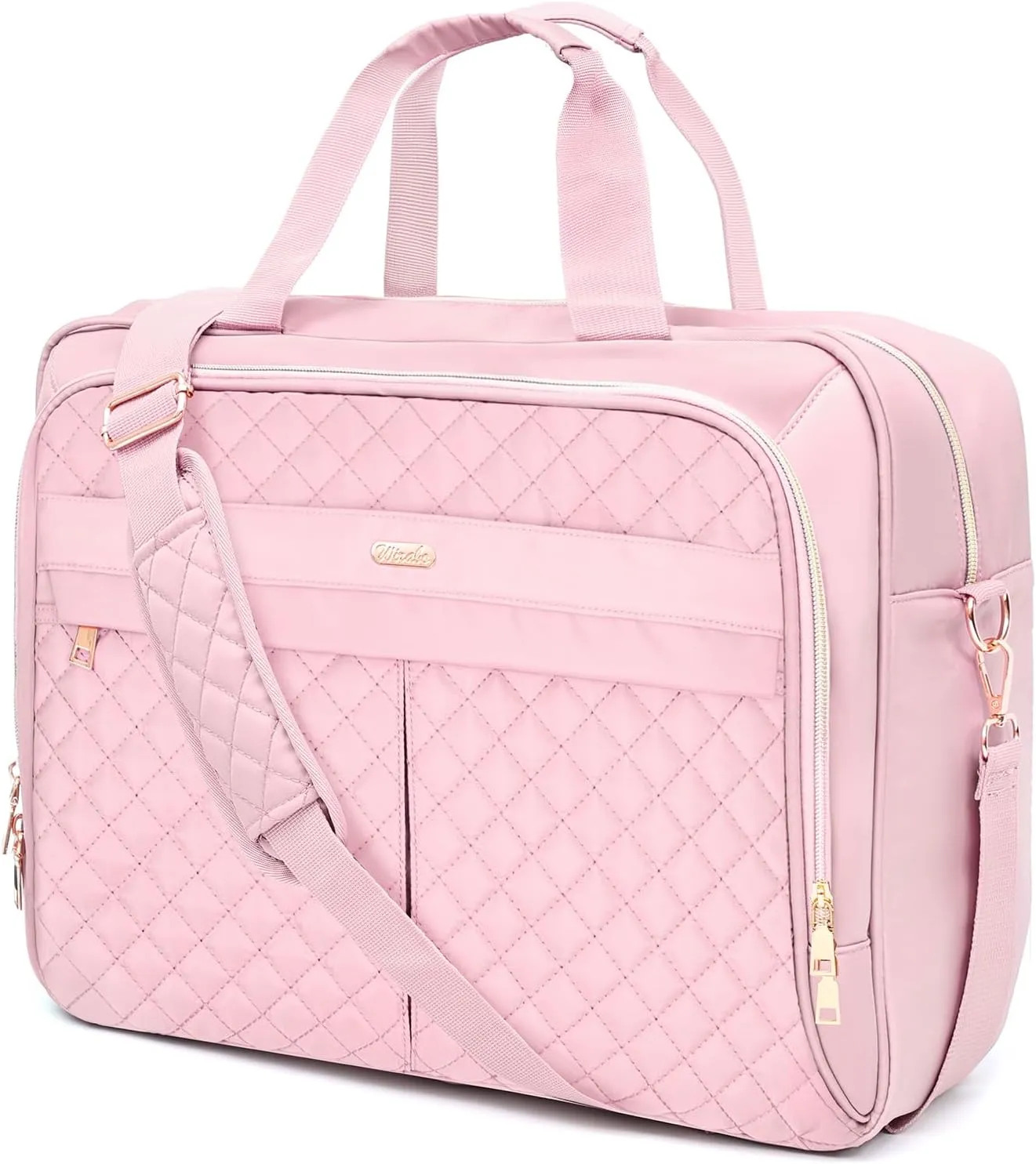 Laptop Bag for Women 17 Inch, Laptop Briefcase for Women, Large Computer Bag Messenger Work Office Travel Business Pink