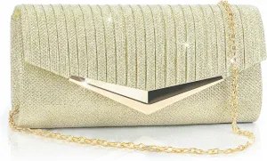 Larcenciel Clutch Purses for Women, Shiny Pleated Sequin Envelope Evening Bags for Mother's Day Gifts Party Prom