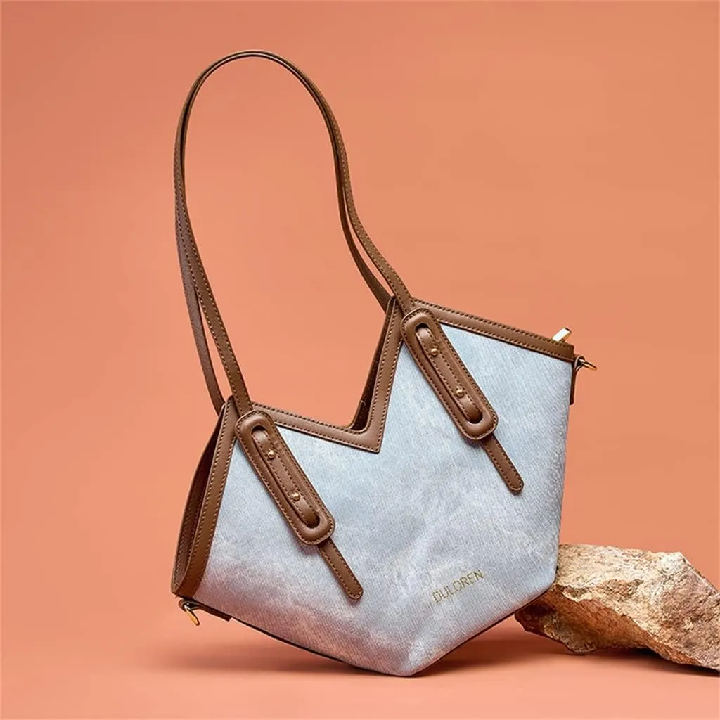 Large Capacity Care Bag Match Color Denim Shoulder Cross-body Female Bag Autumn Winter Shoulder Tote Bag