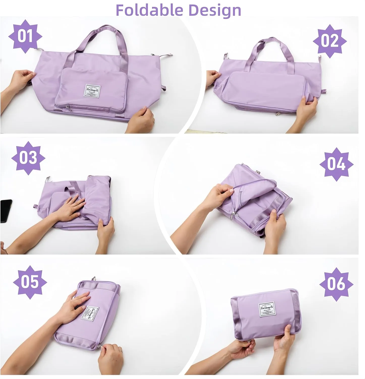 Large Capacity Foldable Travel Bag Expandable Collapsible Dry and Wet Separation Large Capacity Travel bag