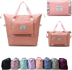 Large Capacity Foldable Travel Bag Expandable Collapsible Dry and Wet Separation Large Capacity Travel bag
