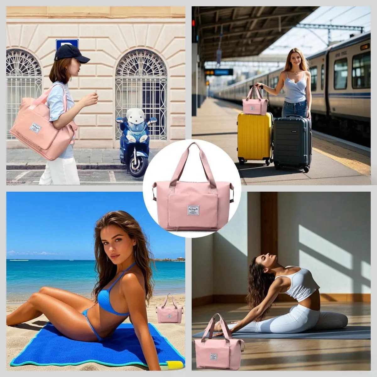 Large Capacity Foldable Travel Bag Expandable Collapsible Dry and Wet Separation Large Capacity Travel bag