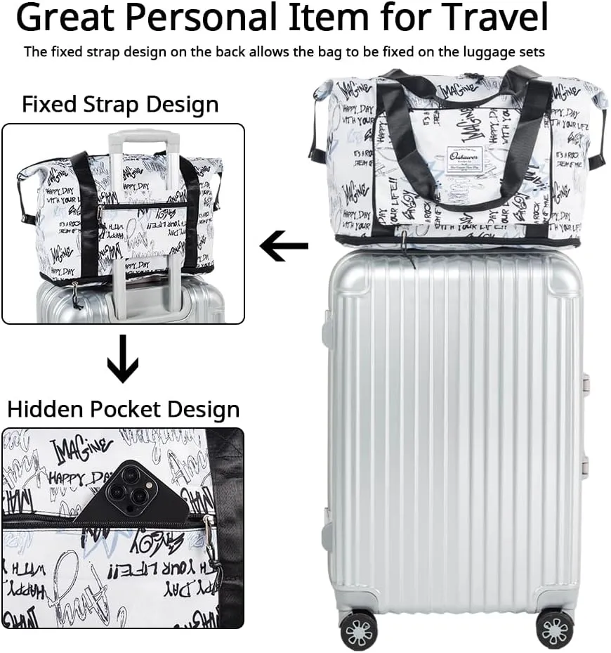 Large Capacity Foldable Travel Bag Expandable Portable Carry on Bag Dry&Wet Separation Sports Duffel Bags