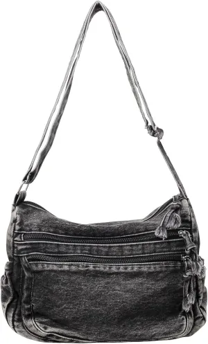 Large Denim Purses for Women Denim Tote Bag Casual Retro Crossbody Lightweight Shoulder Bag Canvas Handbags
