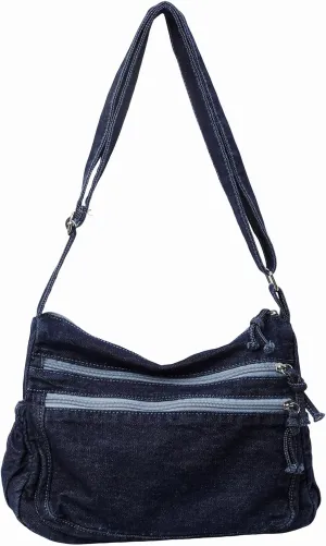 Large Denim Purses for Women Denim Tote Bag Casual Retro Crossbody Lightweight Shoulder Bag Canvas Handbags