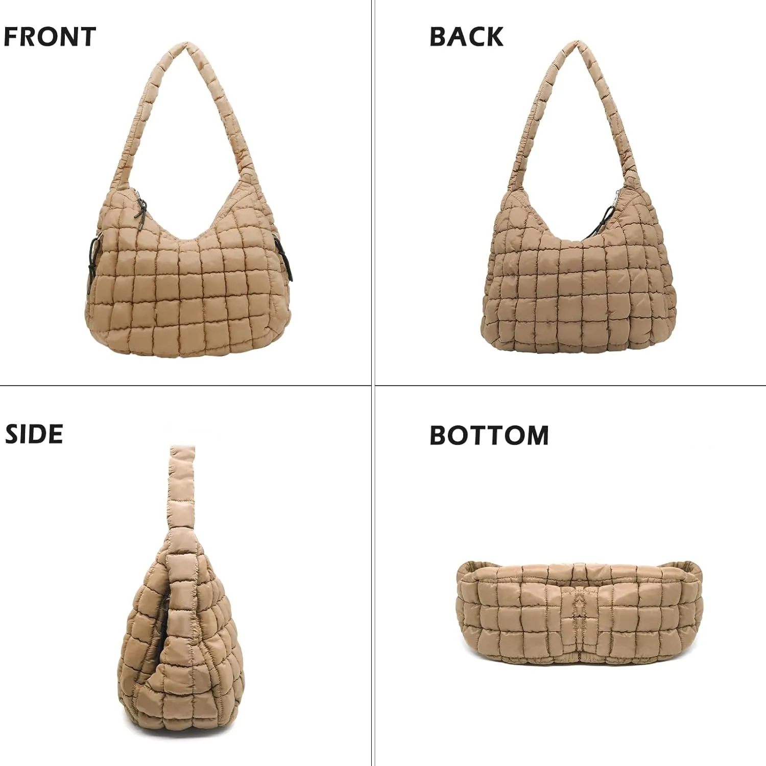 Large Puffer Tote Bag Quilted Crossbody Bags for Women Quilted Carryall GYM Tote Soft Puffy Shoulder Bags for Travel