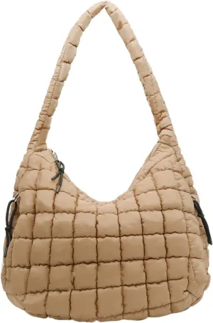 Large Puffer Tote Bag Quilted Crossbody Bags for Women Quilted Carryall GYM Tote Soft Puffy Shoulder Bags for Travel