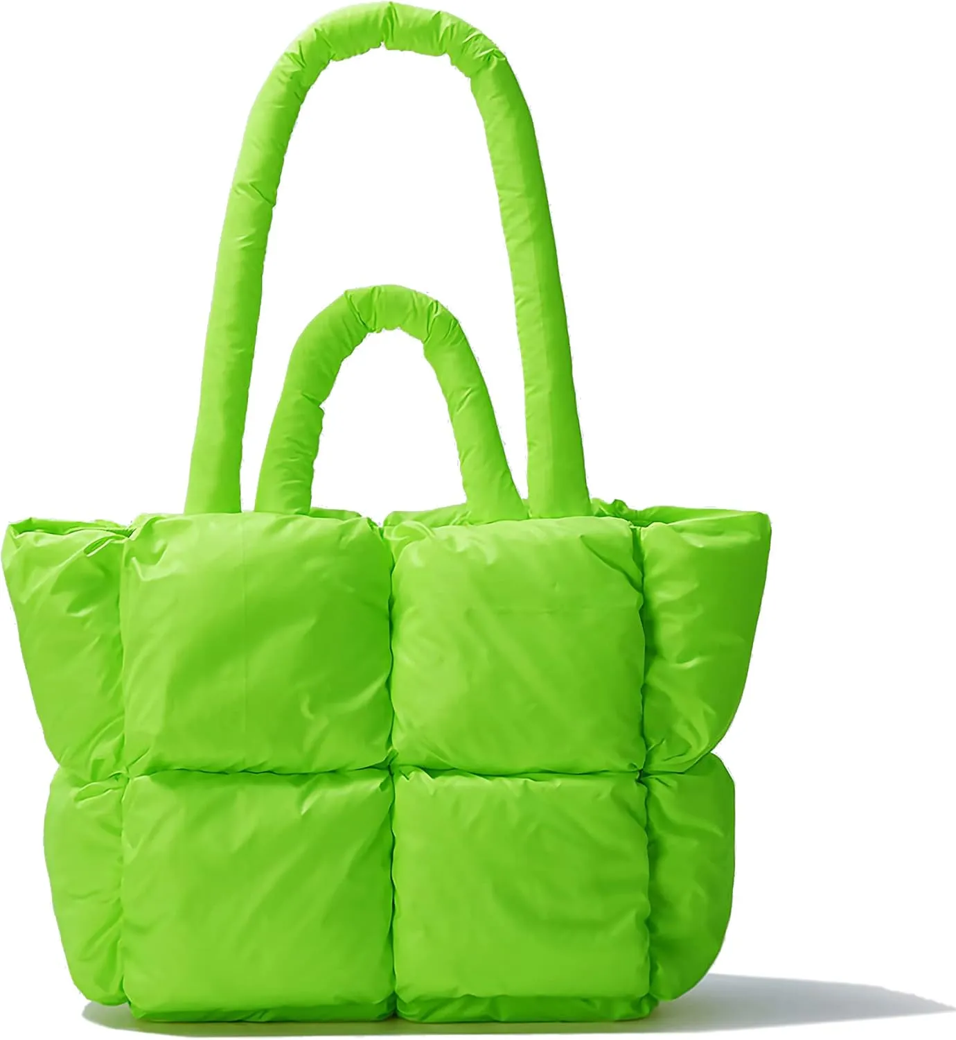 Large Puffer Tote Bag, Trendy Quilted Cotton Padded Handbags for women, Soft Shoulder Bag Nylon Down Pillow Shopper Bag