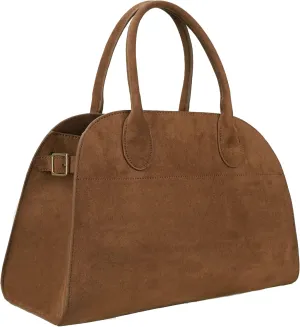 Large Suede Tote Bag For Women,Suede Retro Shoulder Bag,Crossbody Bag Faux Leather Handbag Trendy Work With shoulder strap