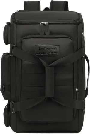 Large Travel Duffle Bags Backpack for Men Women, 50L Sports Gym Bag with Wet Pocket, Waterproof Travel Bag Carry On Backpack Weekender Overnight Backpack for Workout, Fitness, Outdoor, Business Black