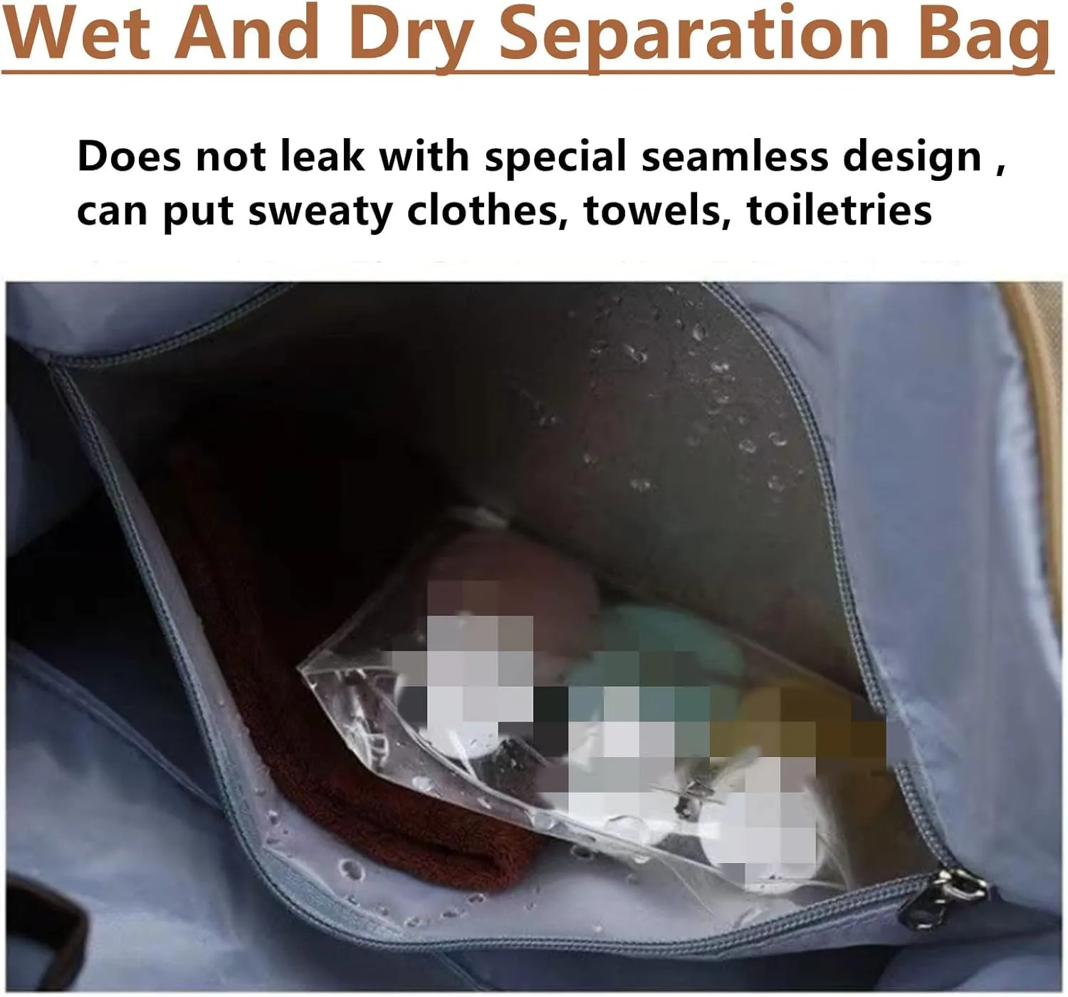 Large Travel Tote Bag, Expandable Gym Bags, Dry/Wet Separation Weekend Travel Duffel Bags, Waterproof Overnight Bags