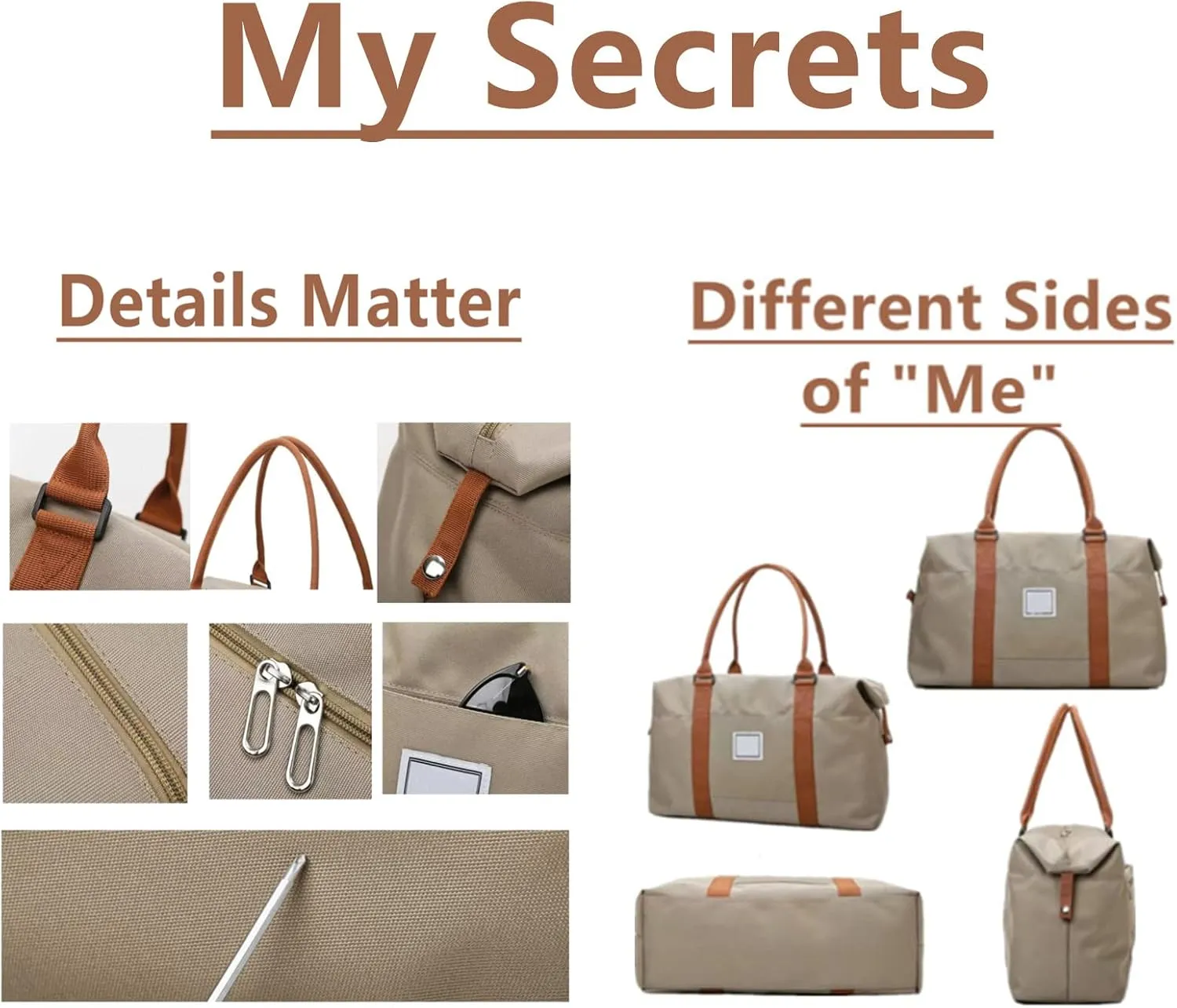 Large Travel Tote Bag, Expandable Gym Bags, Dry/Wet Separation Weekend Travel Duffel Bags, Waterproof Overnight Bags