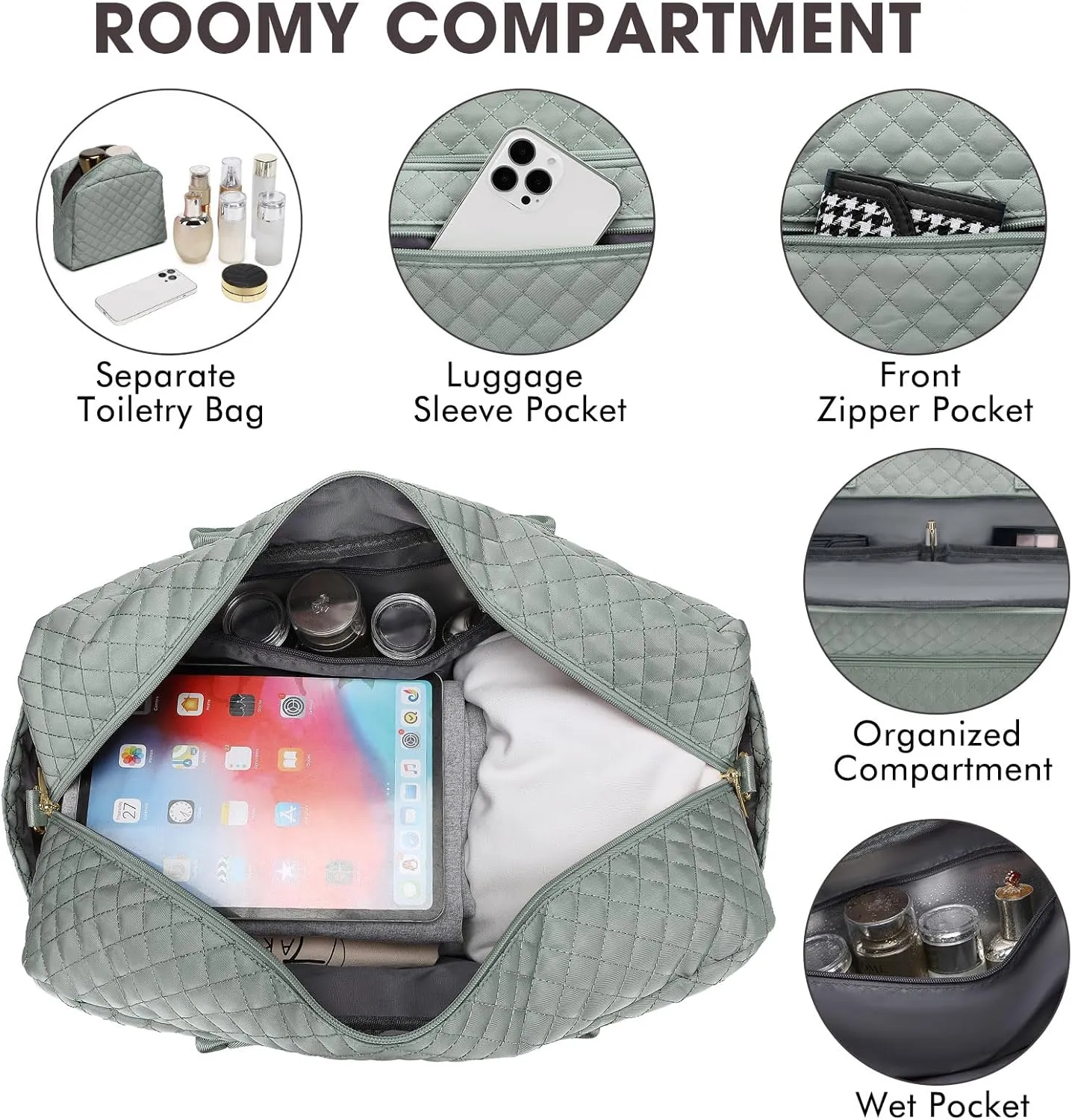 Large Women Travel Duffle Bag, Weekender Bags for Women with Shoe Compartment, Carry on Overnight Bag with Toiletry Bag, Gym Duffel Bag with Wet Pocket, Hospital Bags for Labor and Delivery