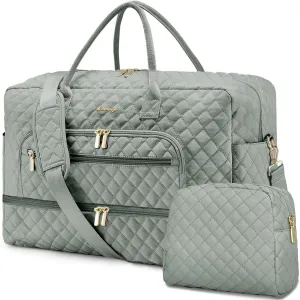 Large Women Travel Duffle Bag, Weekender Bags for Women with Shoe Compartment, Carry on Overnight Bag with Toiletry Bag, Gym Duffel Bag with Wet Pocket, Hospital Bags for Labor and Delivery
