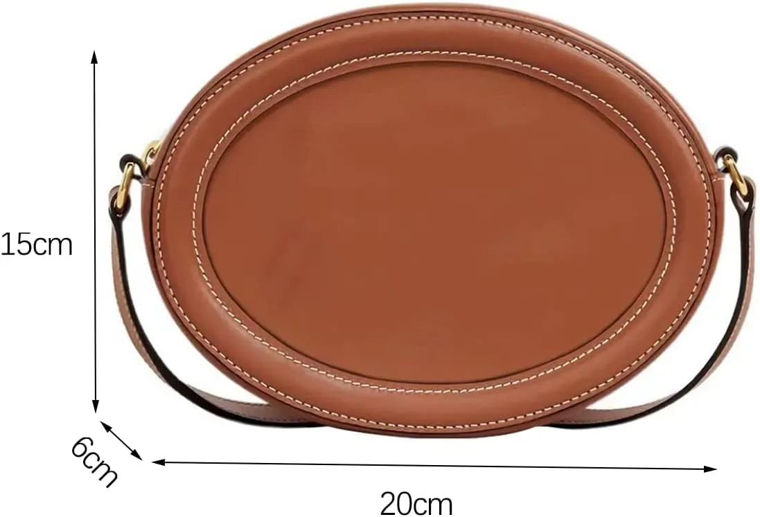 Leather Designer Female Crossbody Bags and Chain Handbags,Women's Purses Quilted Shoulder Round Satchel Bags