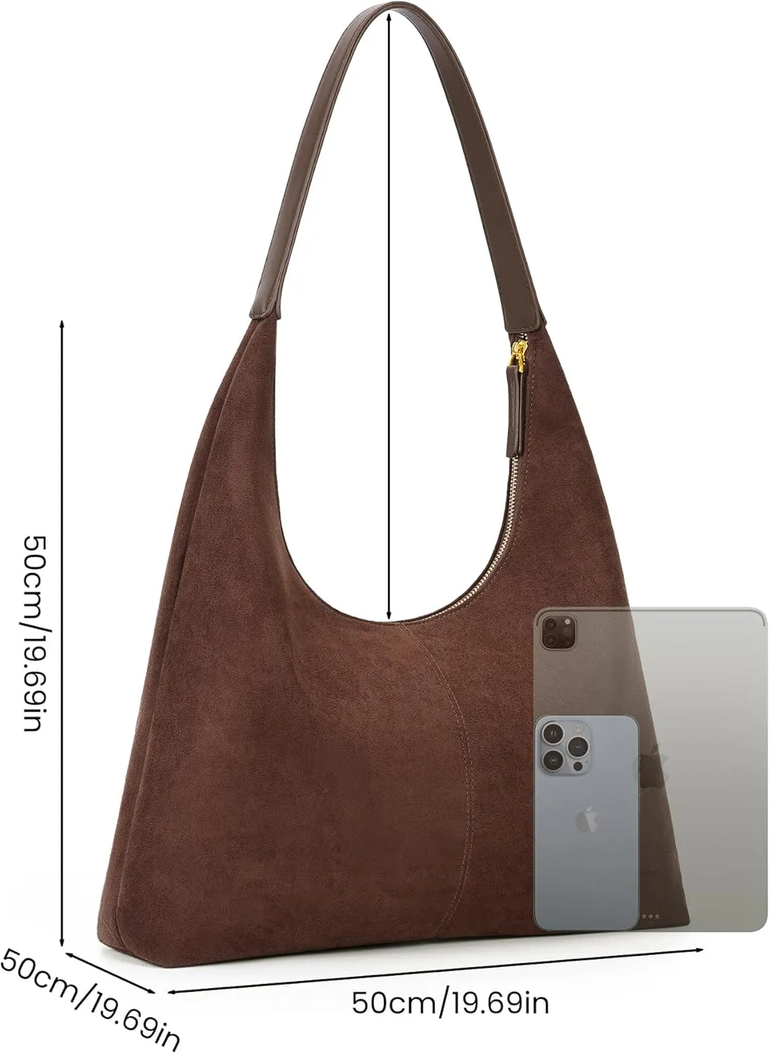Leather Hobo Bags for Women Brown Purses Suede Purse Slouchy Tote Bag Suede Tote Bag Fall Purses Handbag