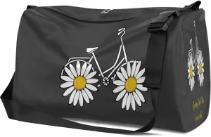 Leather Sport Gym Bag Always Take The Scenic Route Weekender Bag for Women and Men Carry On Bag daisy Bicycle Travel Duffel Bag