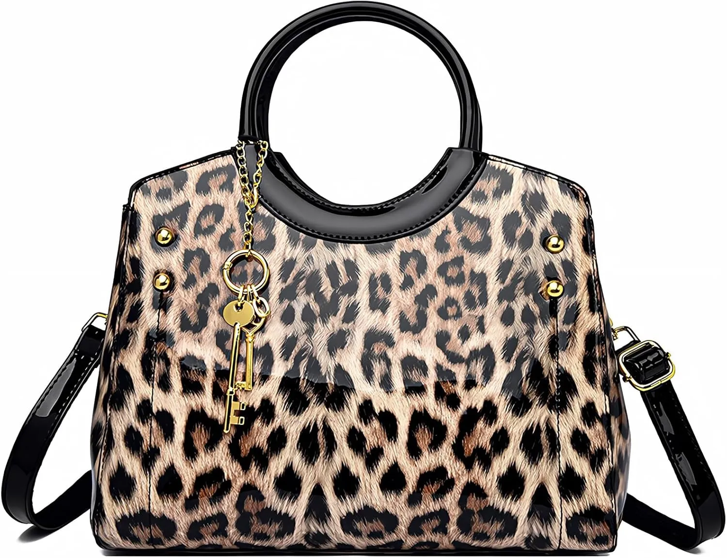 Leopard Print Handbags for Women Designer Cheetah Animal Pattern Tote Shoulder Bag