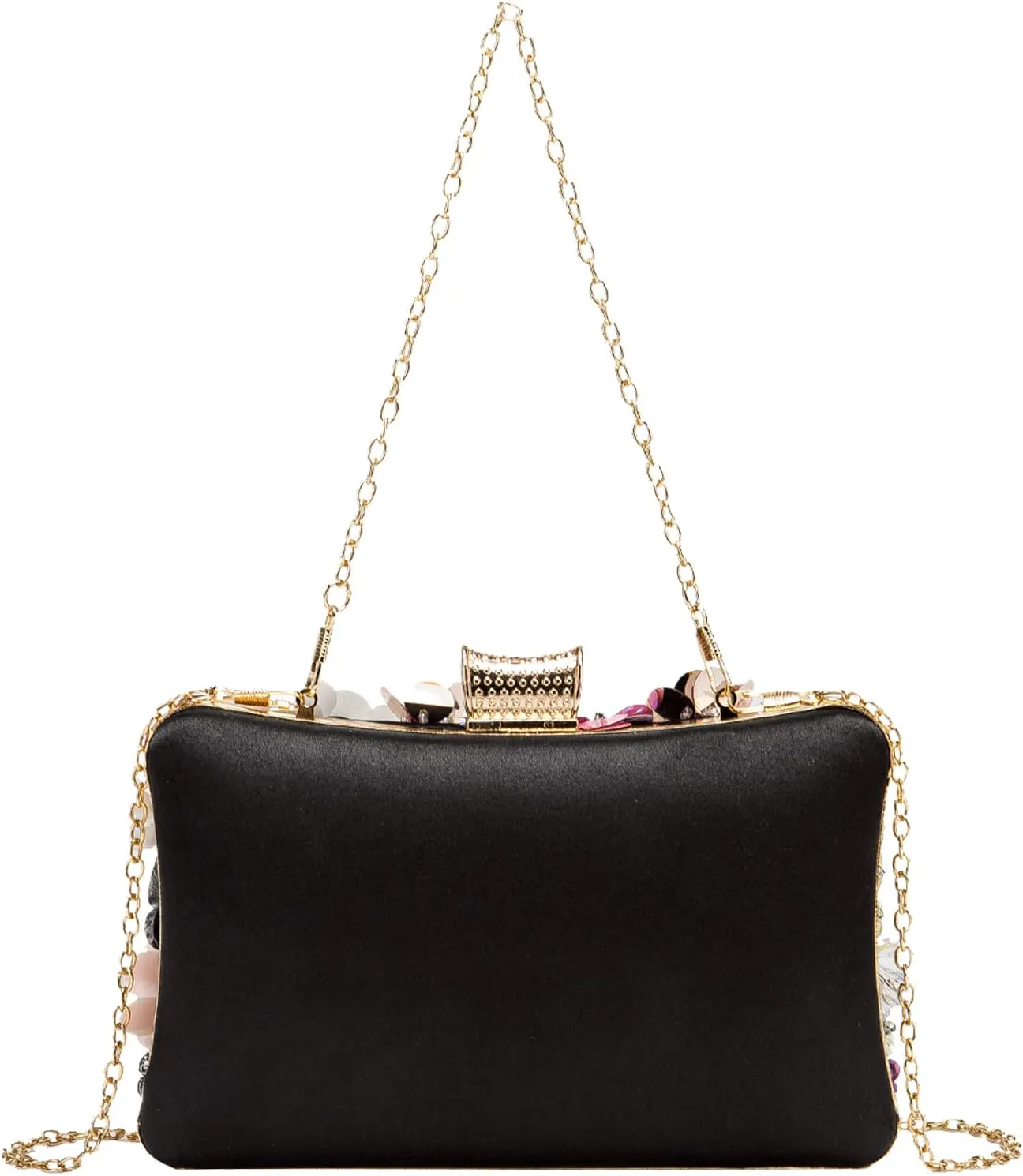 LETODE Flower Clutch Purse Evening Bag for Women Formal Party Handbag Chain Strap Shoulder Bag
