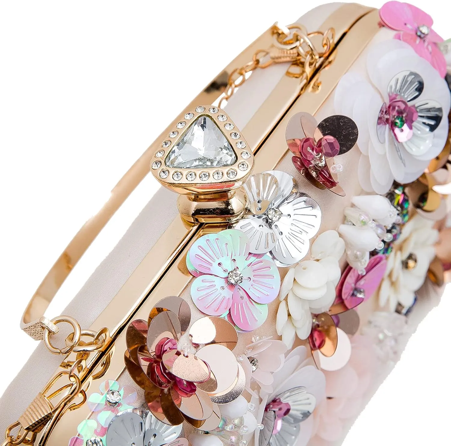 LETODE Flower Clutch Purse Evening Bag for Women Formal Party Handbag Chain Strap Shoulder Bag