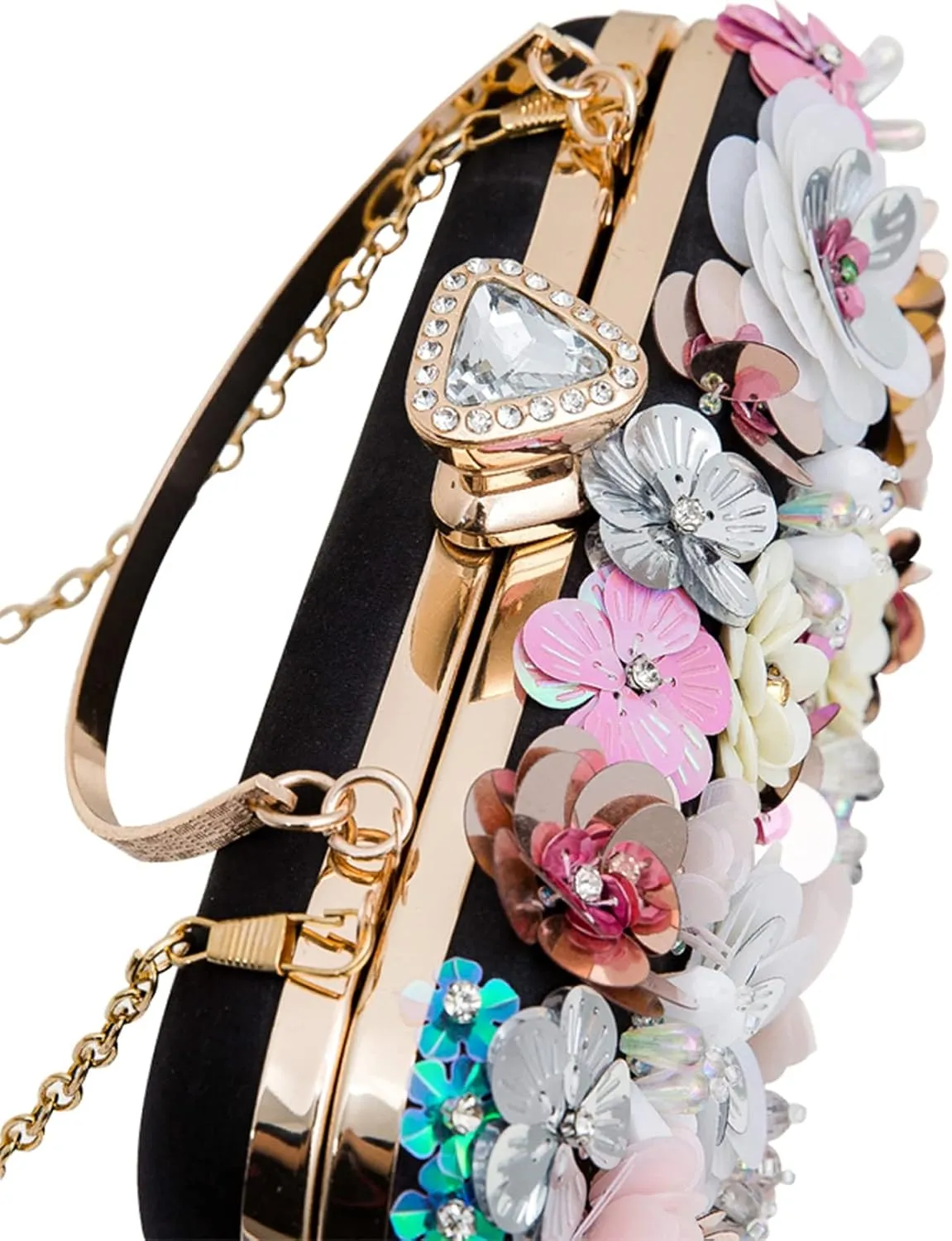 LETODE Flower Clutch Purse Evening Bag for Women Formal Party Handbag Chain Strap Shoulder Bag