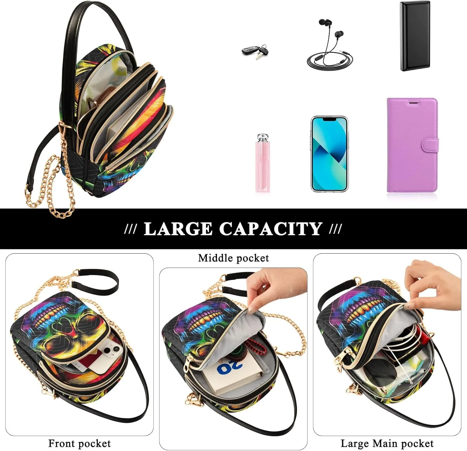 LGBT Pride Crossbody Bags Cell Phone Bag for Women