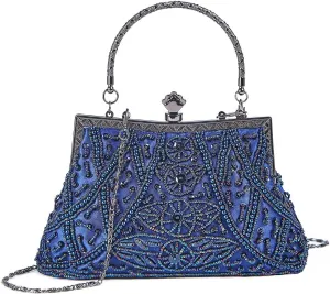 LIFEWISH 1920s Evening bags Unique Sequin Beaded Clutch Purses for Cocktail Wedding Party Prom