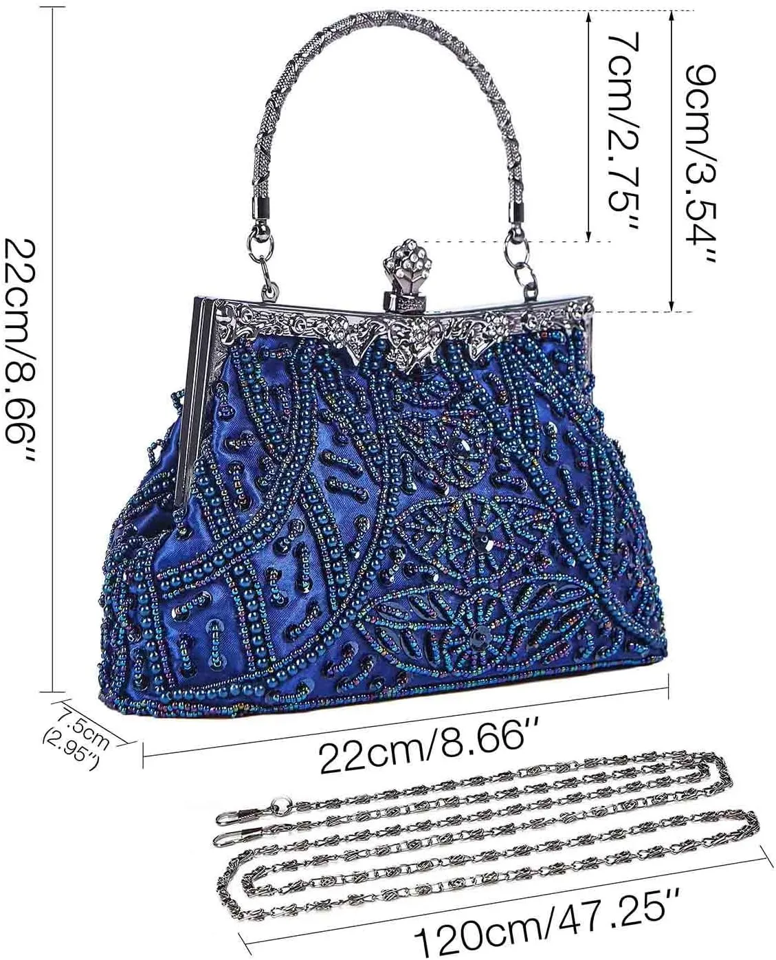 LIFEWISH 1920s Evening bags Unique Sequin Beaded Clutch Purses for Cocktail Wedding Party Prom