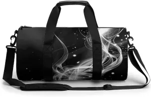 Light Streak Black And White Abstract Line Gym Bag Workout Sports Bag Lightweight Tote Duffel Bag Travel Weekender Bag for Women Men