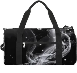 Light Streak Black And White Abstract Line Sports Gym Bag Lightweight Travel Duffle Bag Carry on Weekender Bags for Women Men