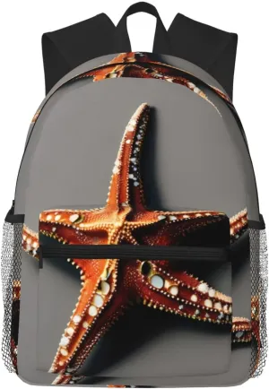 Lightweight Laptop Backpack,Casual Daypack Travel Backpack Bookbag Work Bag for Men and Women-Cute Starfish