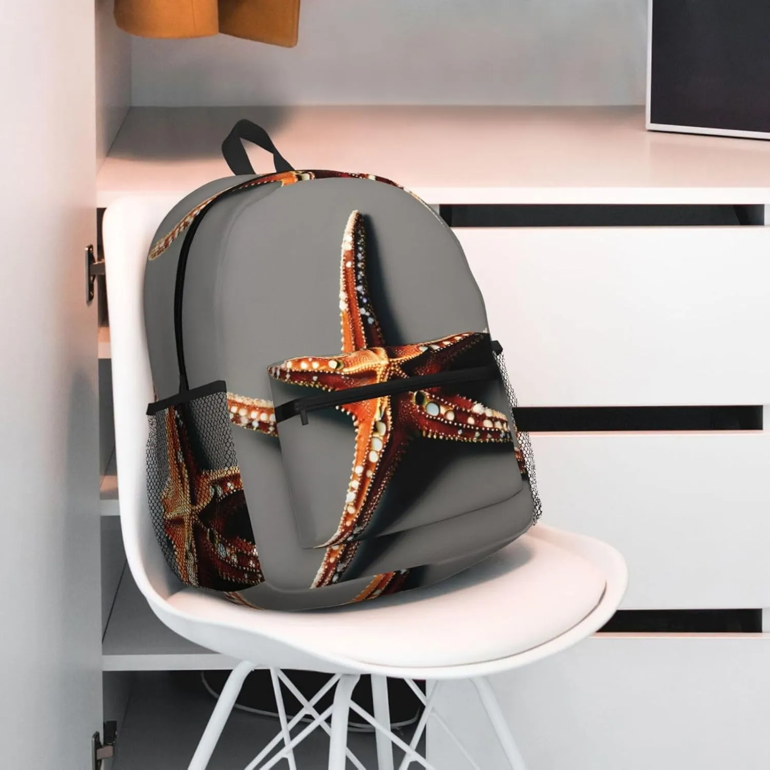 Lightweight Laptop Backpack,Casual Daypack Travel Backpack Bookbag Work Bag for Men and Women-Cute Starfish