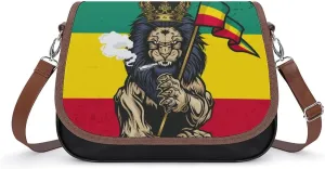 Lion Judah Smoke Crossbody Bag Anti-Theft Side Shoulder Bags Adjustable Leather Messenger Bag Unisex