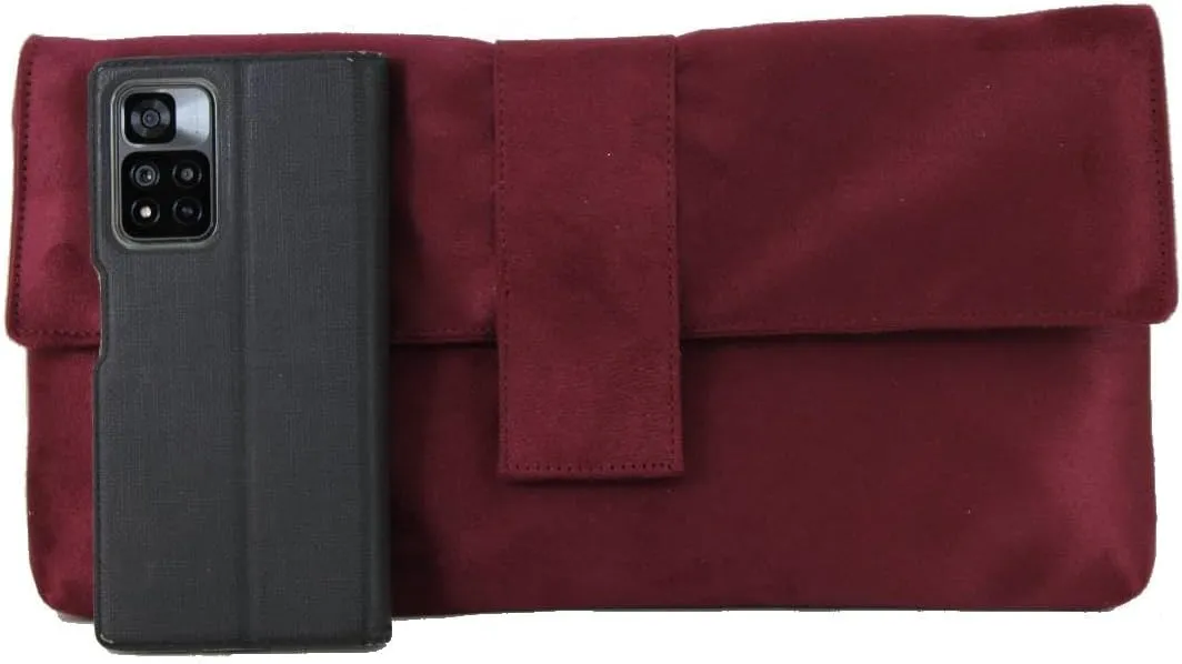 LONI Womens Fab Large Faux Suede Clutch Bag/Shoulder Bag