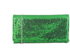 LONI Womens Sparkly Sequin Party Evening Clutch Shoulder Bag