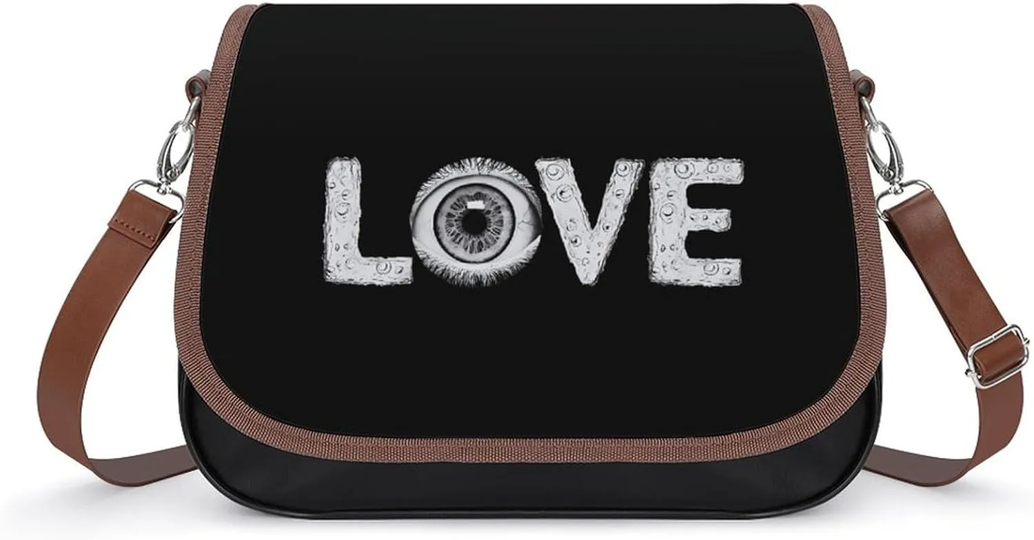 Love Horror Eyeballs Fashion Crossbody Bags Purses for Women Funny Printing Shoulder Handbags Bag