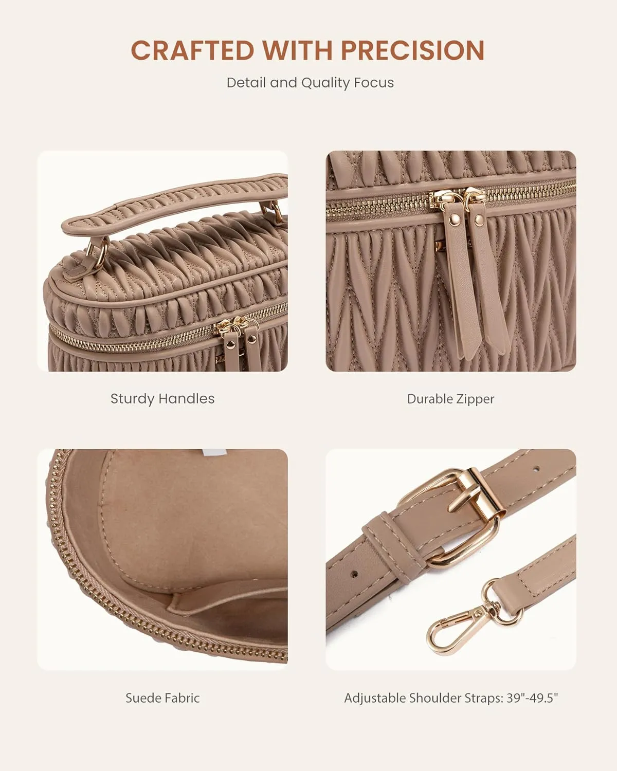 LOVEVOOK Crossbody Bags for Women, Quilted Crossbody Purses for Women, Small Shoulder Handbags for Daily, Work, Travel, Gifts