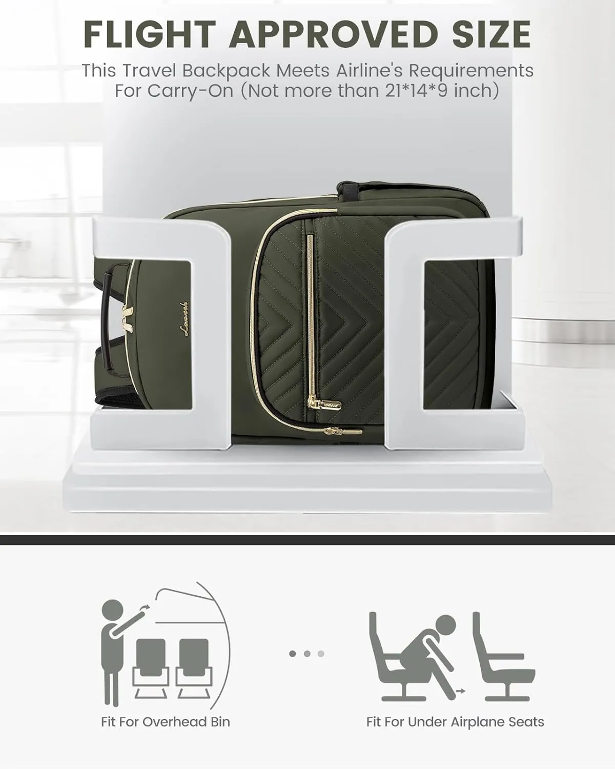 LOVEVOOK Laptop Backpack for Women, Travel Computer Work Bags with 17-inch Laptop Compartment, College School Student Bag Teen Backpacks For Girls, Outdoor Carry On Backpack Purse, Army Green