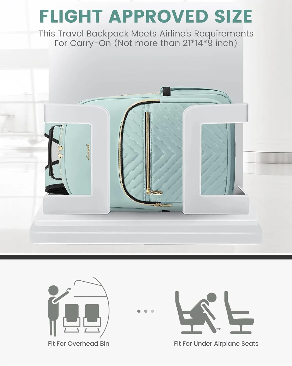 LOVEVOOK Laptop Backpack for Women, Travel Computer Work Bags with 17-inch Laptop Compartment, College School Student Bag Teen Backpacks For Girls, Outdoor Carry On Backpack Purse, Mint Green