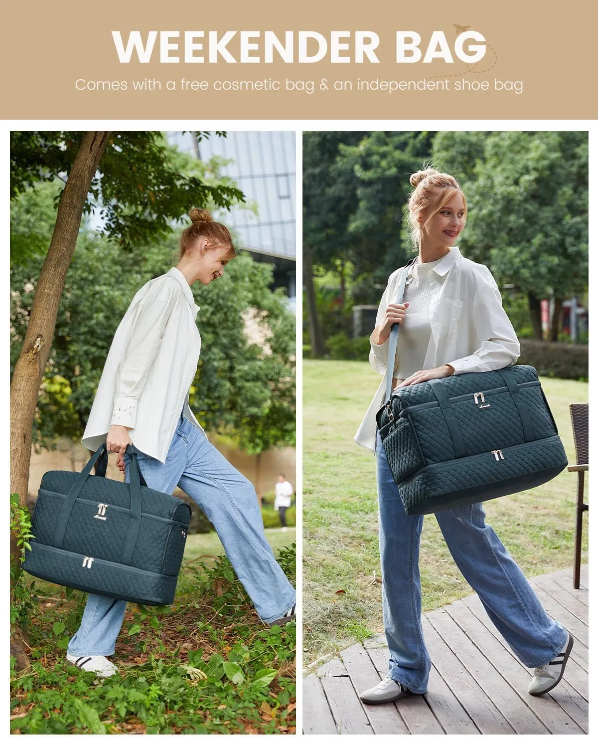 LOVEVOOK Large Travel Duffle Bag, Weekender Bags for Women With Shoe Compartment, Overnight Hospital Bag For Women Labor Delivery, Carry on Bag Personal Item Travel Bag, Yoga Gym Duffel Bag